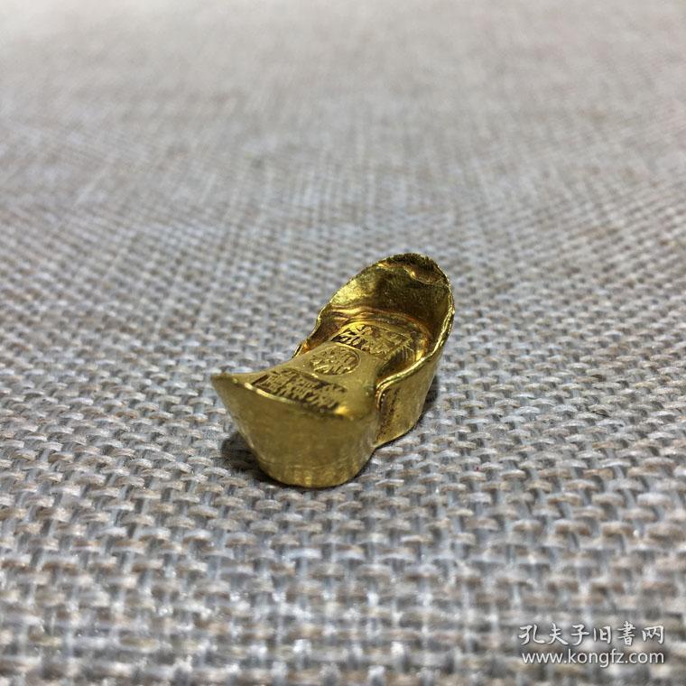 清代传世足金纯金元宝