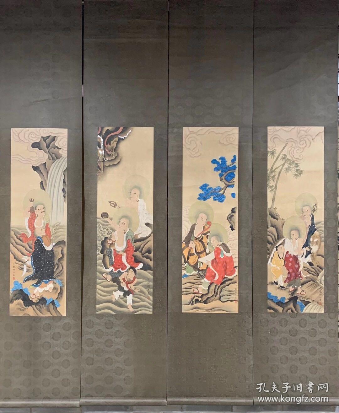 作者:丁观鹏 作品名称:十六罗汉图八条屏 画心尺寸:29