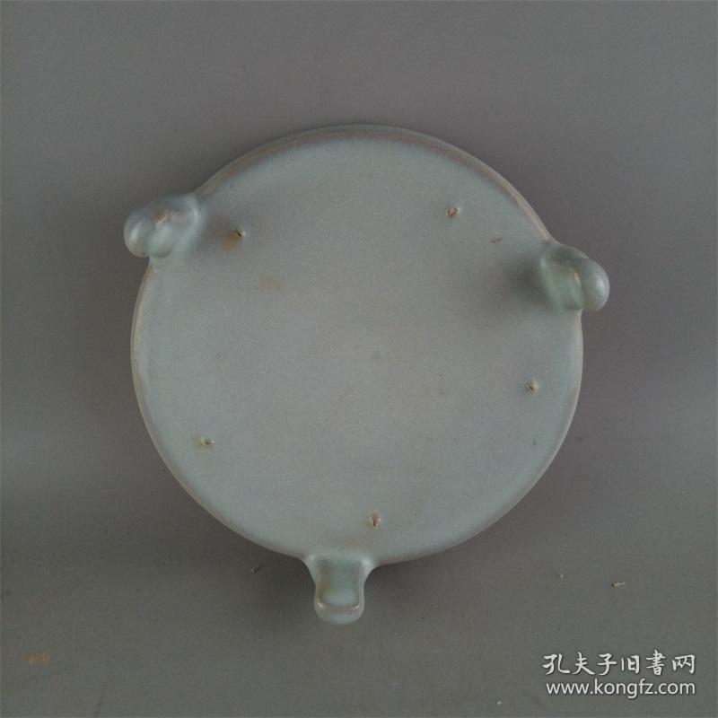 汝窑天青釉三足水洗仿古做旧宋代汝窑古瓷器洗 古玩收藏文房用品