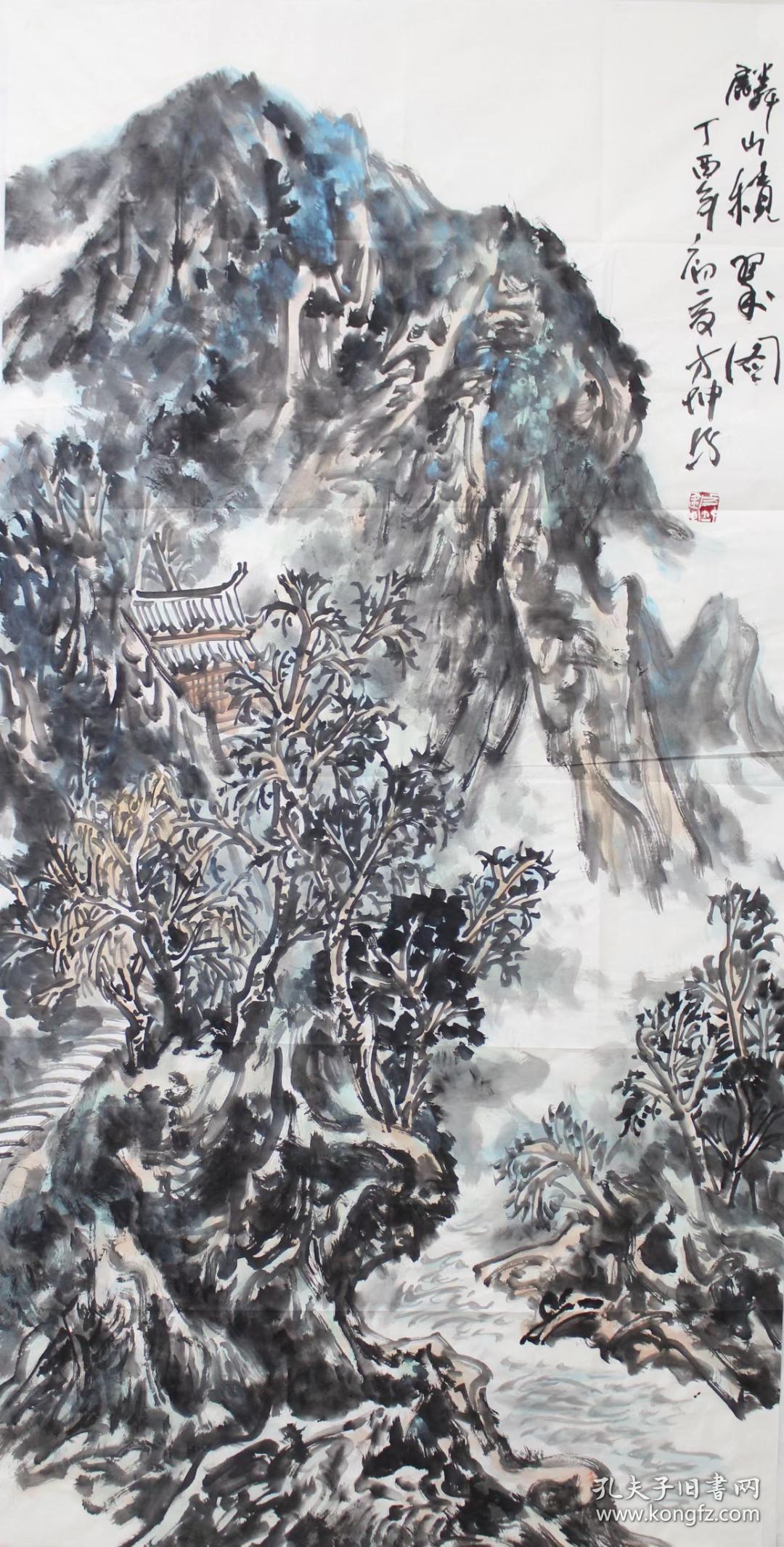 中国山水画研究院研究员,贵州省文史方坤国画作品欣赏岭南派山水画的