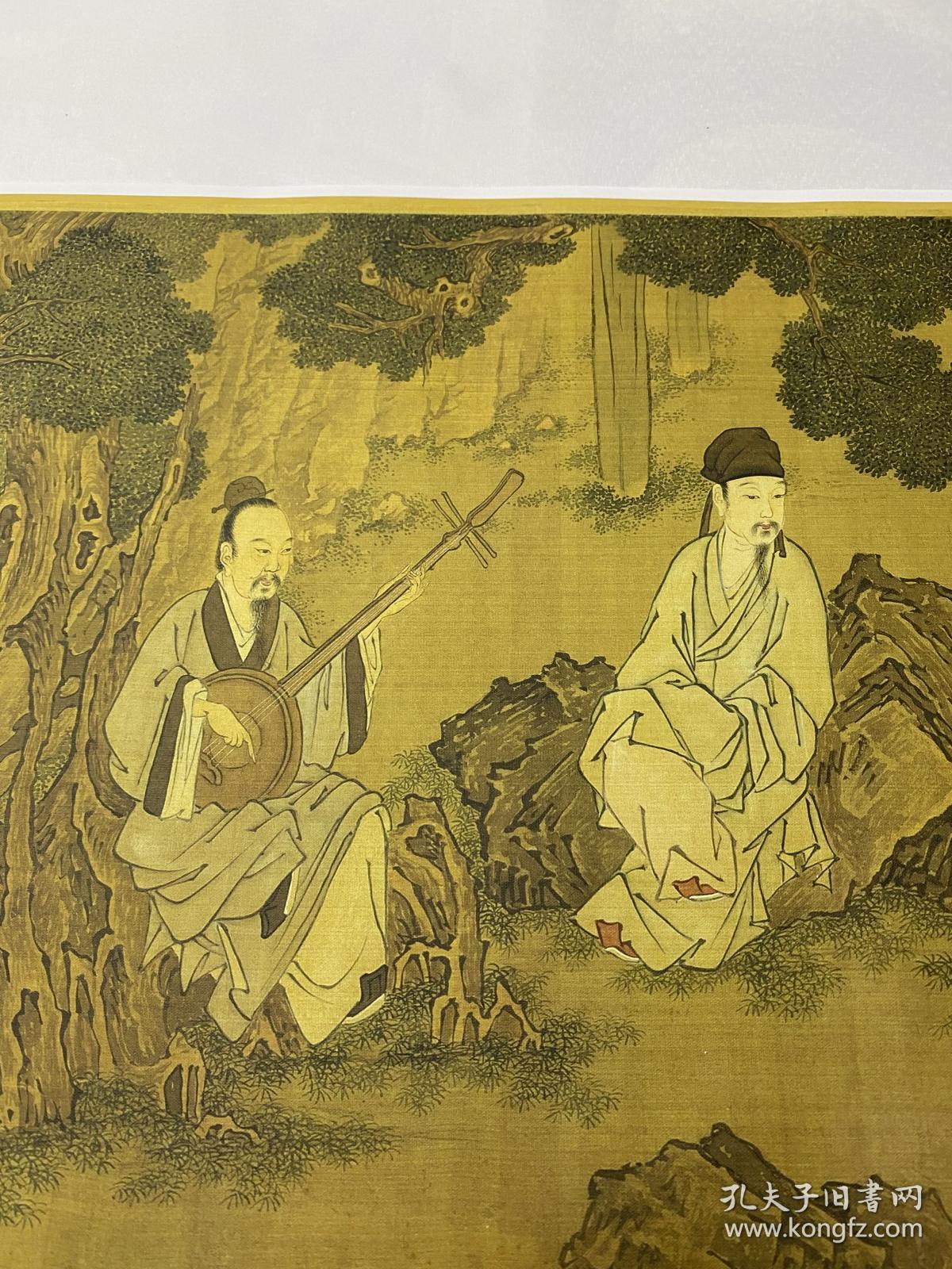 明 唐寅西园雅集图 有拼接痕迹高清微喷复制人物画临摹学习装饰画