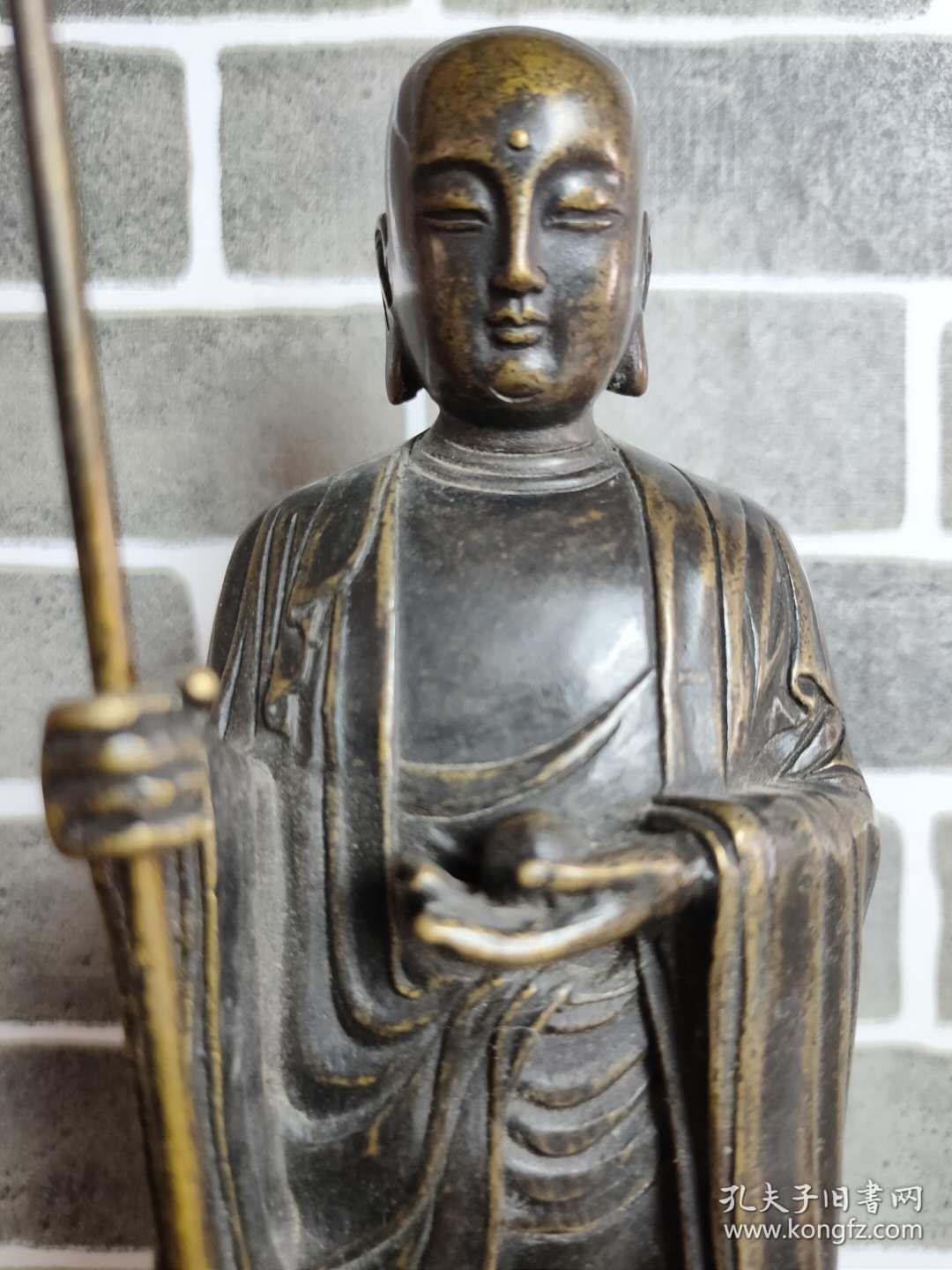 旧藏地藏王菩萨站像铜像,包浆老辣,造型独特