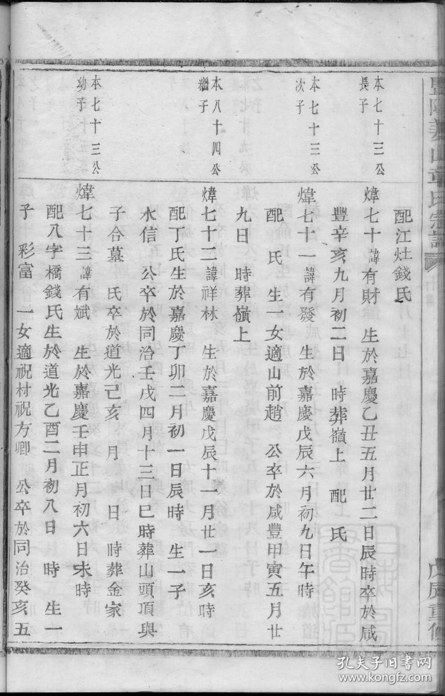 【复印件】暨阳姜山章氏宗谱[暨阳章氏 章紫龙 542页 清同治7年
