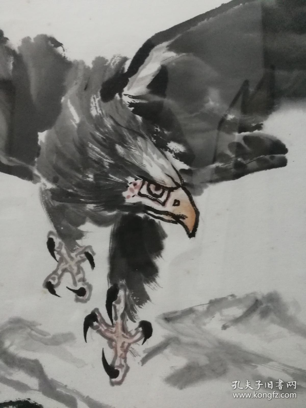国画作品 雄鹰展翅 大展宏图 气吞天下