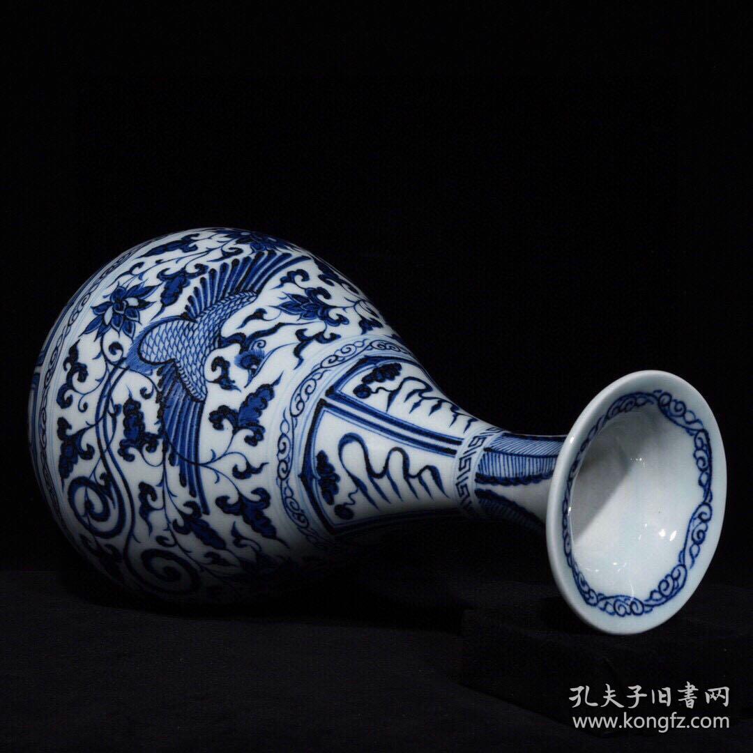元青花凤纹玉壶春瓶 30.5x15.