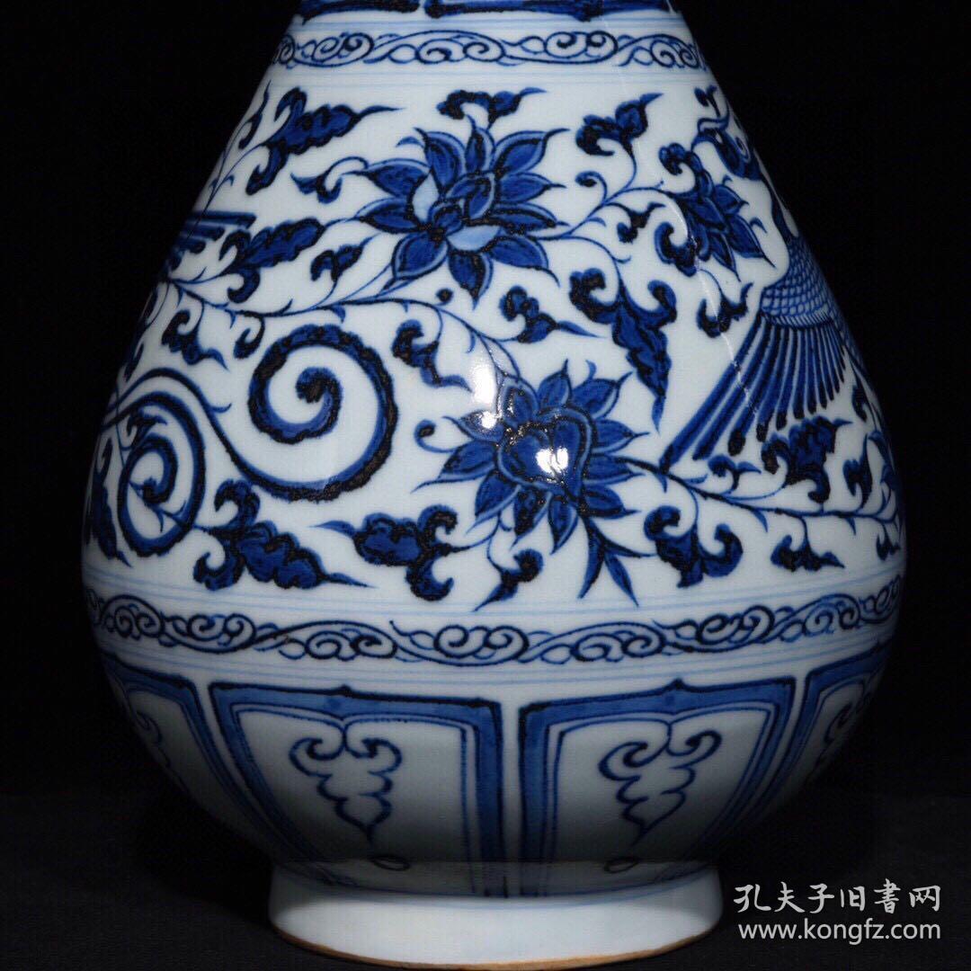 元青花凤纹玉壶春瓶 30.5x15.