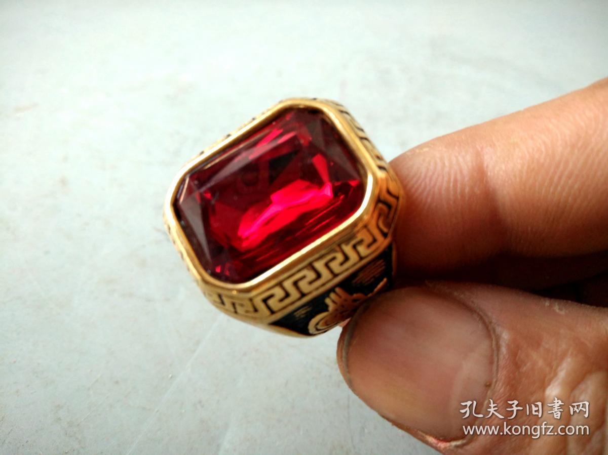 清代天然红宝石老凤祥18k戒指28