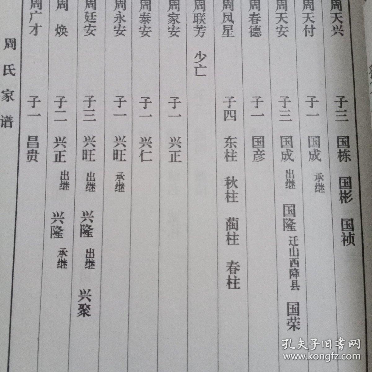 周氏家谱,濮阳汝南