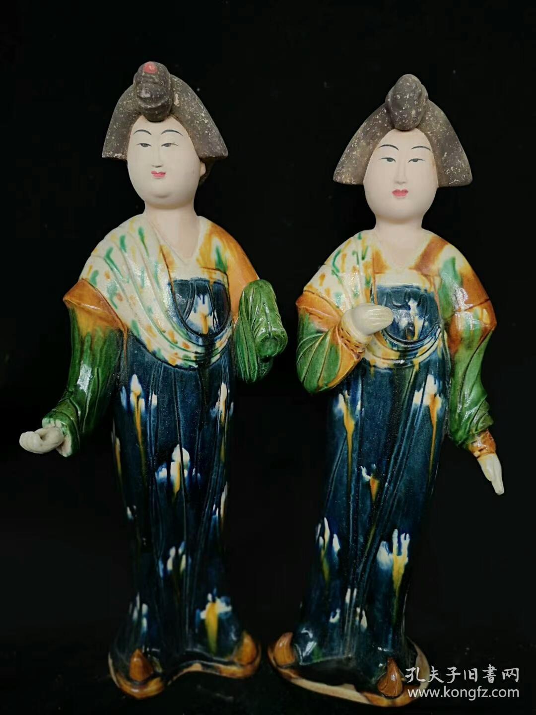 乡下收的唐三彩人物摆件