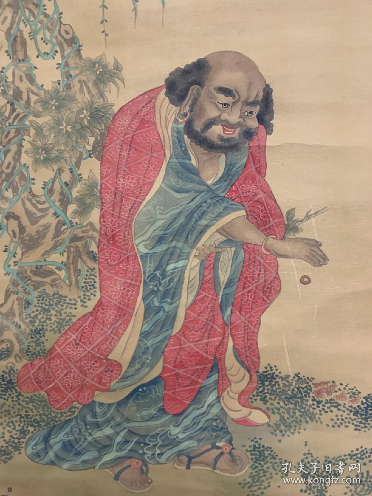 编号:bj0466-22006037 作者:丁观鹏作品名称:罗汉图立轴,绢本画心尺寸
