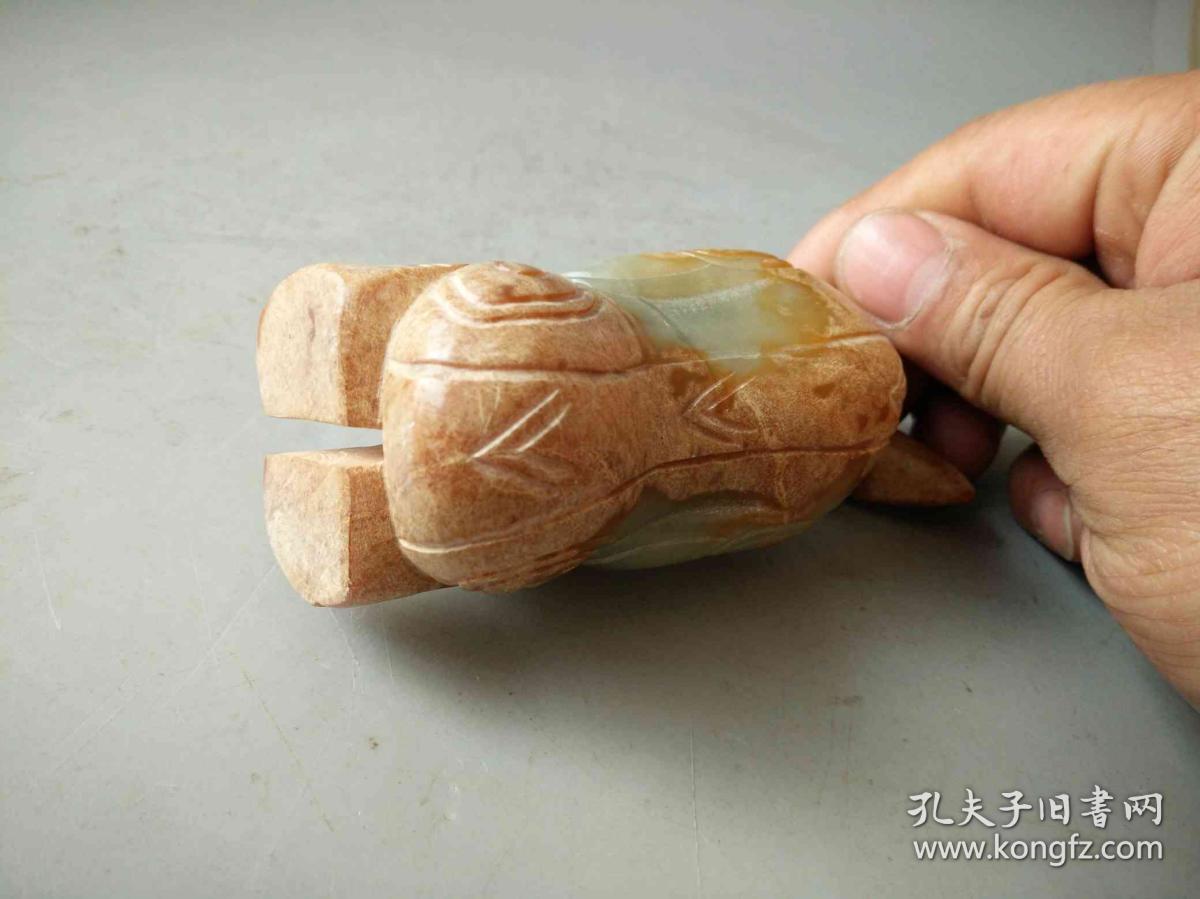 乡下收的汉代古玉老玉和田玉人物手把件024