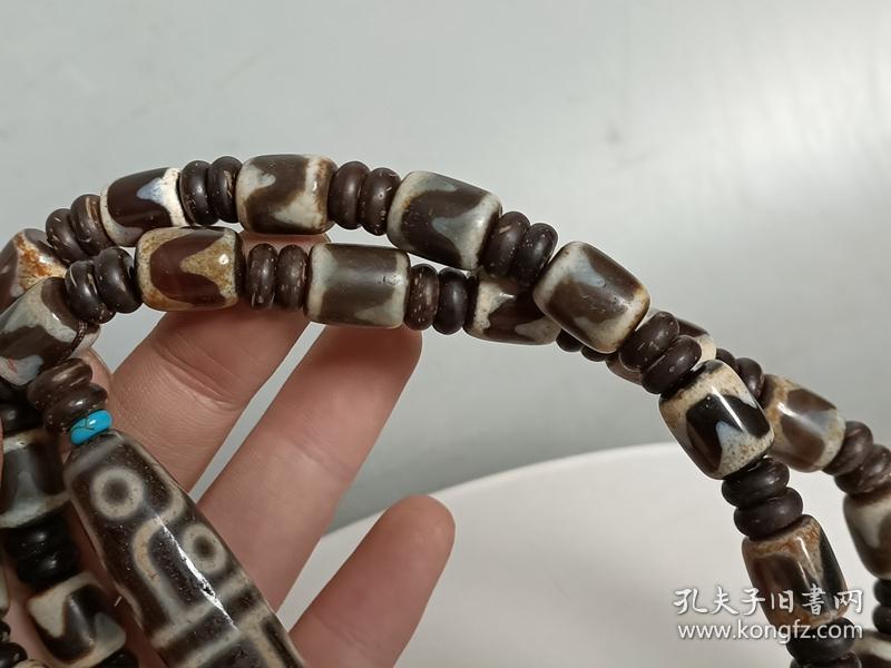清代藏传九眼天珠挂件项链0