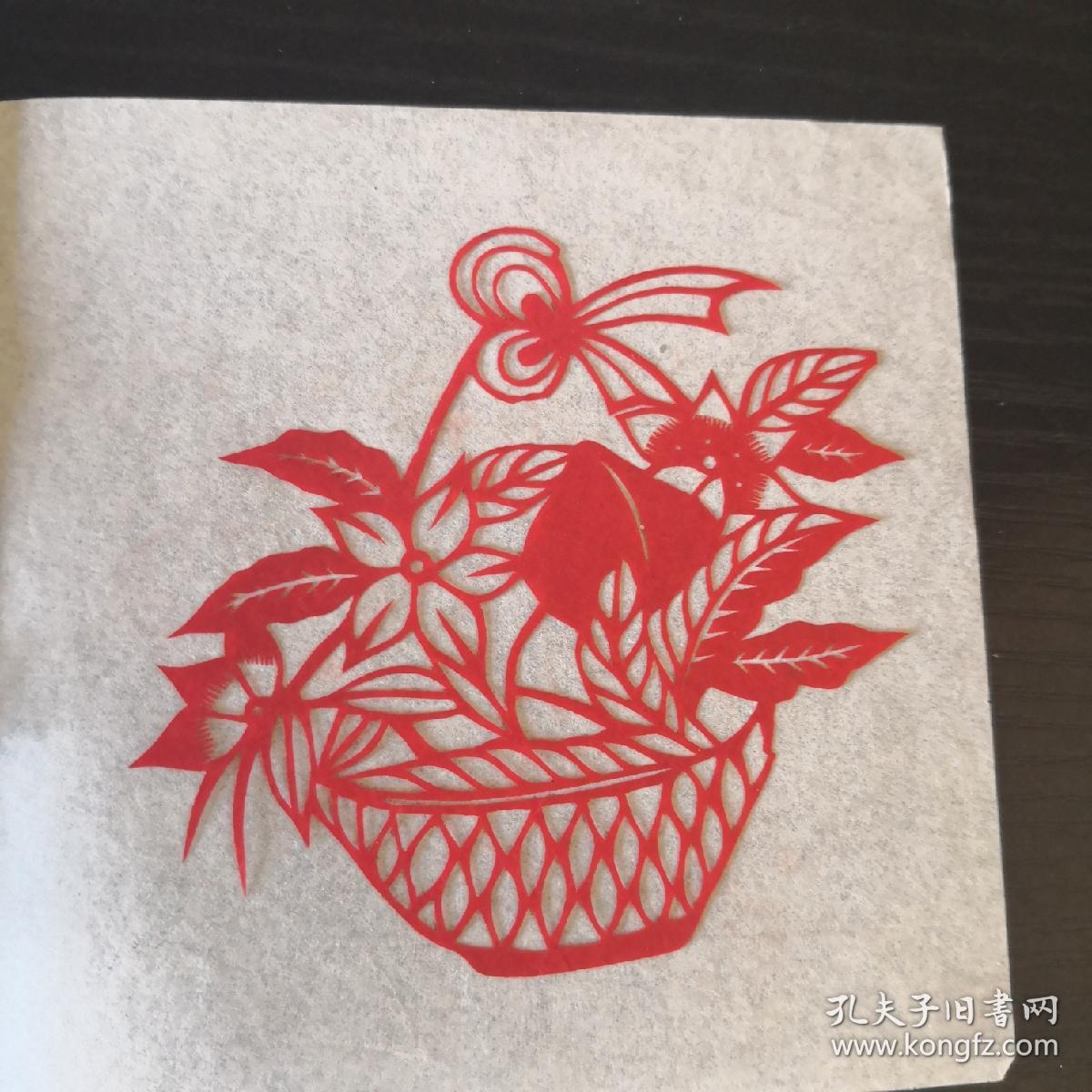 老剪纸,花盆花篮,10张/套