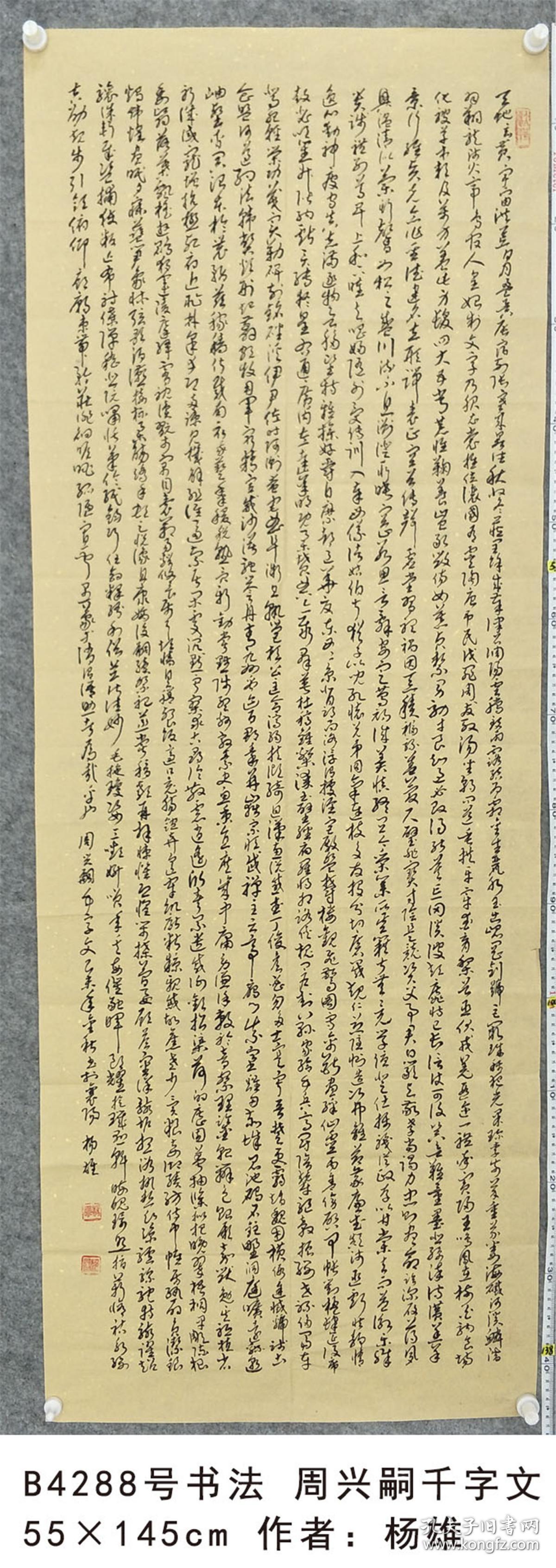 b4288号书法 周兴嗣 千字文 55×145cm 作者:杨雄 湖北省襄阳市 天地