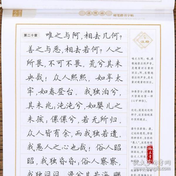 《道德经》硬笔楷书字帖田英章钢笔楷书字帖 成人楷体书法练字蒙纸