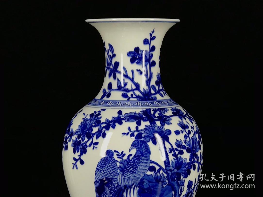 清康熙青花花鸟纹赏瓶6古玩古董古瓷器收藏清代瓷器尺寸3717