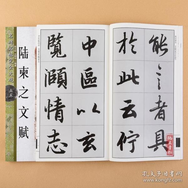正版 陆柬之文赋 全文放大 毛笔行书字帖 名碑名帖完全大观 初学者