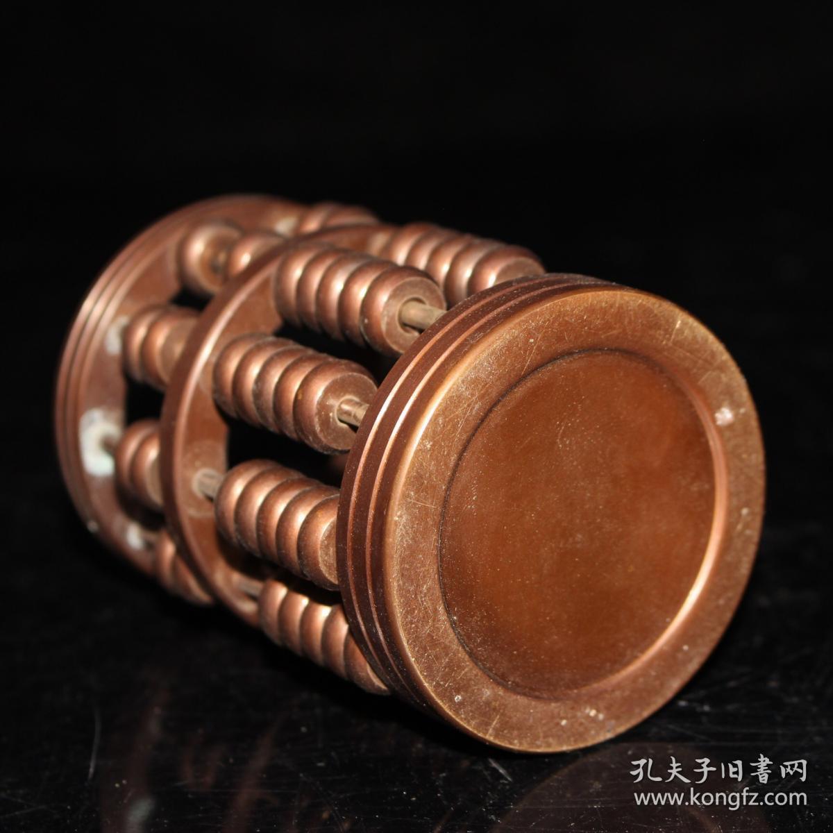 仿紫铜圆柱算盘笔筒