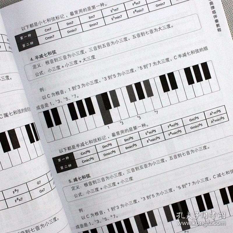 自学钢琴教程 钢琴即兴伴奏教程书 成人自学钢琴教程书 实用和弦弹唱