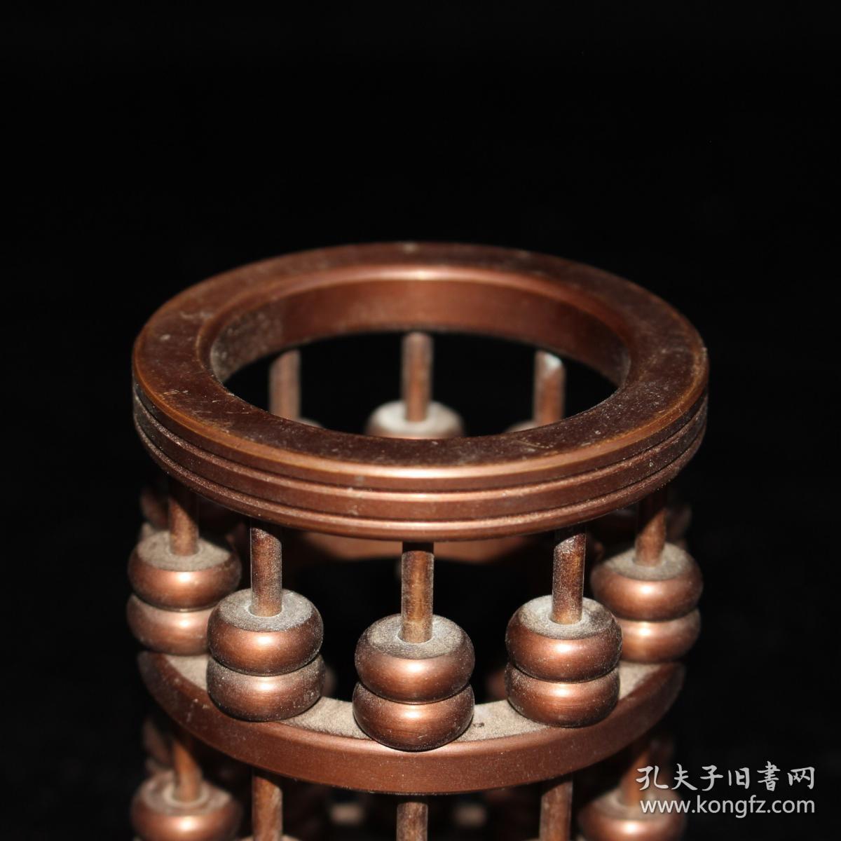 仿紫铜圆柱算盘笔筒