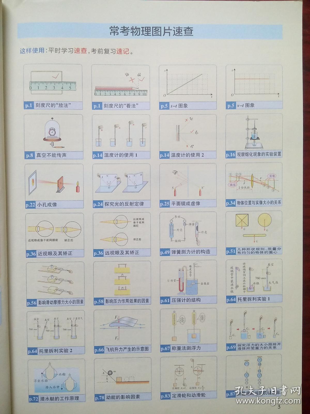 同步学霸笔记 初中物理八年级 漫画图解,有答案或解析,2019