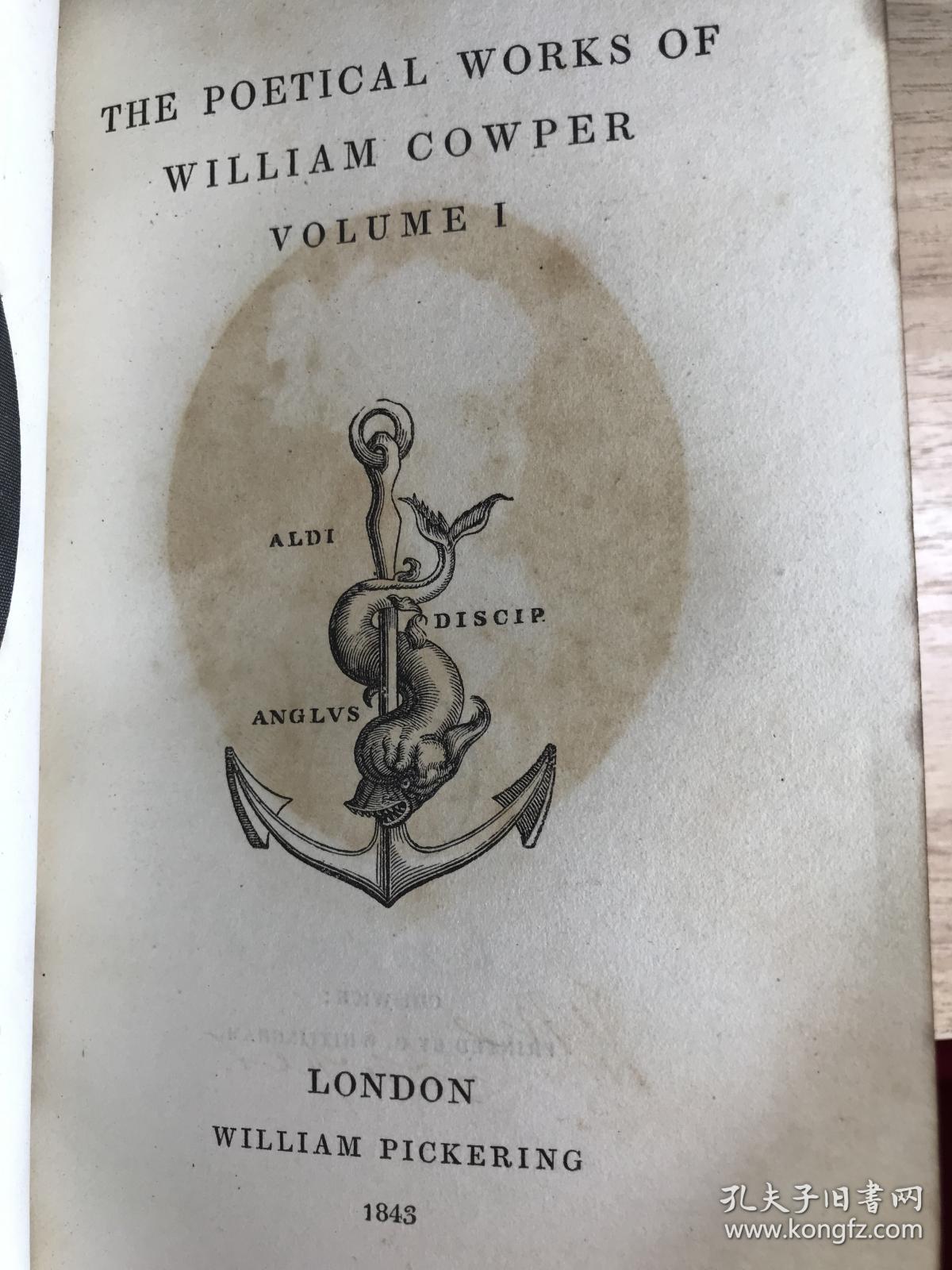 1843 the poetical works of william cowper 三册齐
