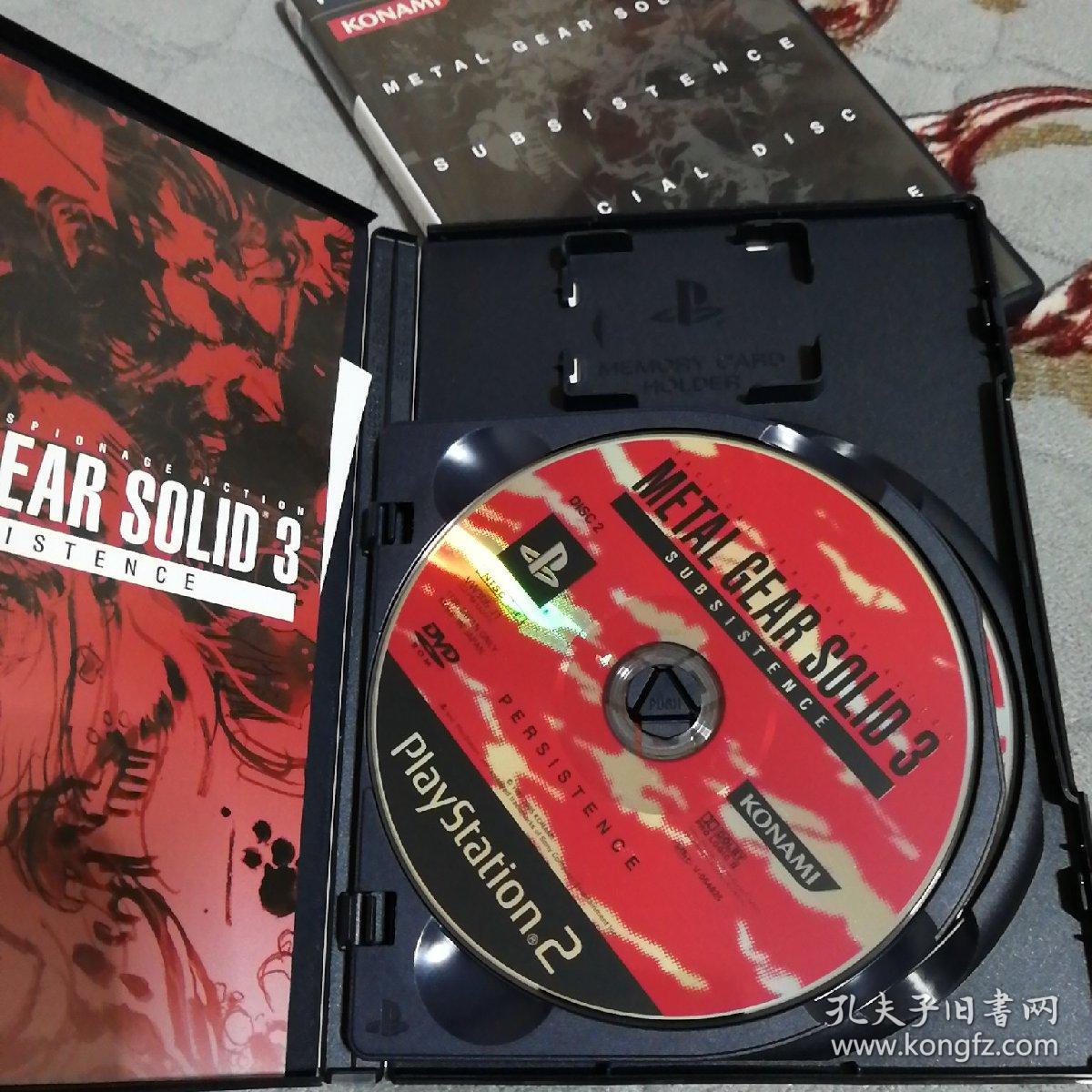 日本原版ps2游戏光盘:合金装备3(套装.两盒3碟 说明书)