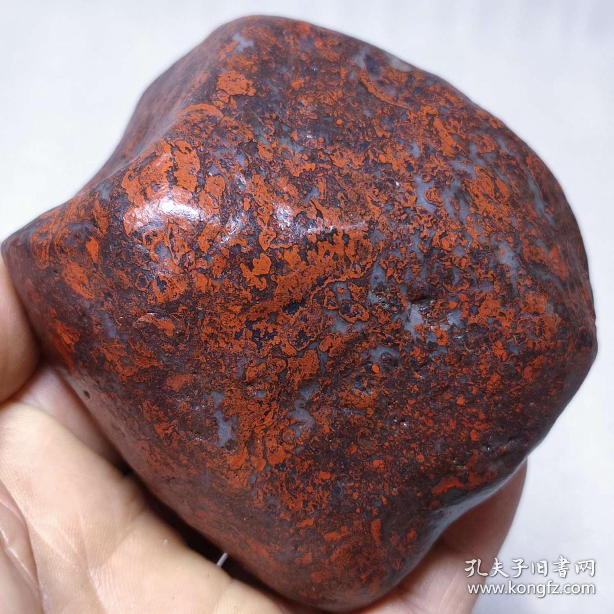 炫彩奇石,红伊丁"玉化红伊丁陨石"原石"黑金刚天宝陨石原石,鸡血红