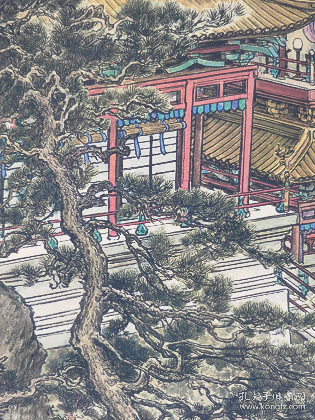 现代画家张孝友作品江楼夜月图