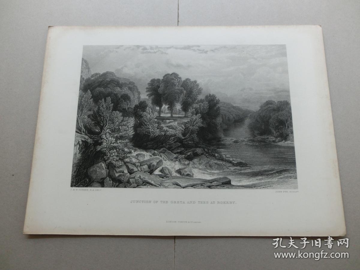 百元包邮junctionofthegretaandteesatrokeby1877年特纳jmwturnerra