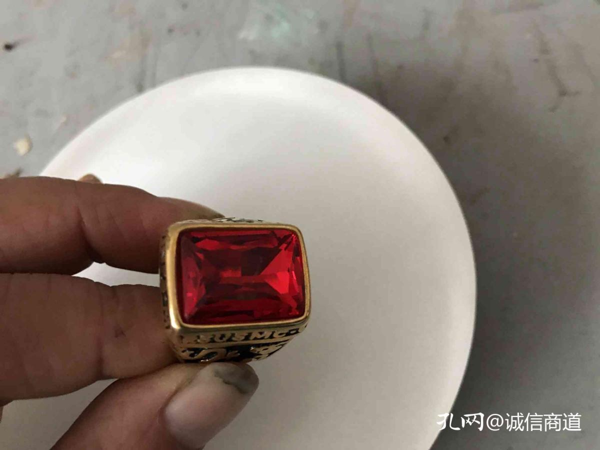 清代天然老凤祥18k红宝石戒指54