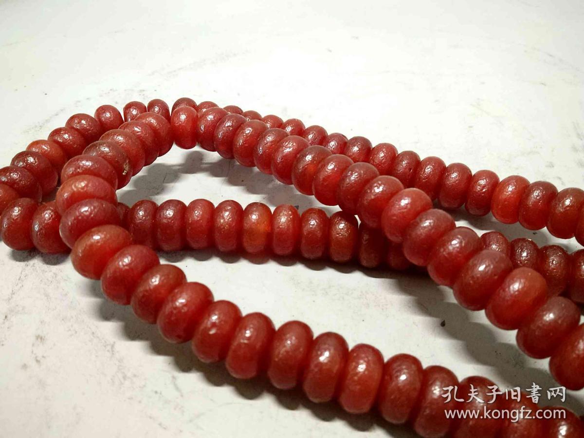 清代天然南红玛瑙佛珠365