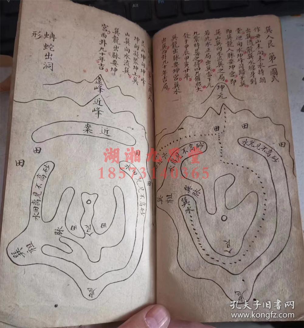 三元风水真传吐心之作,带定式绘图【卧云子家藏龙向汇解】东西卦图,先