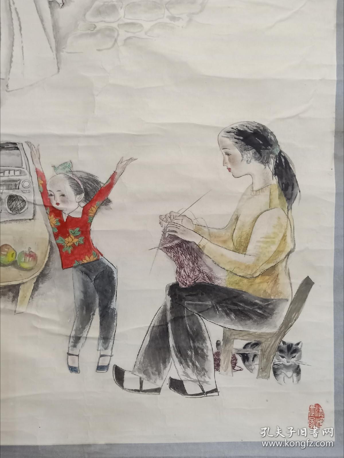 保真书画,画家赵耘生创作的一幅乡情浓郁