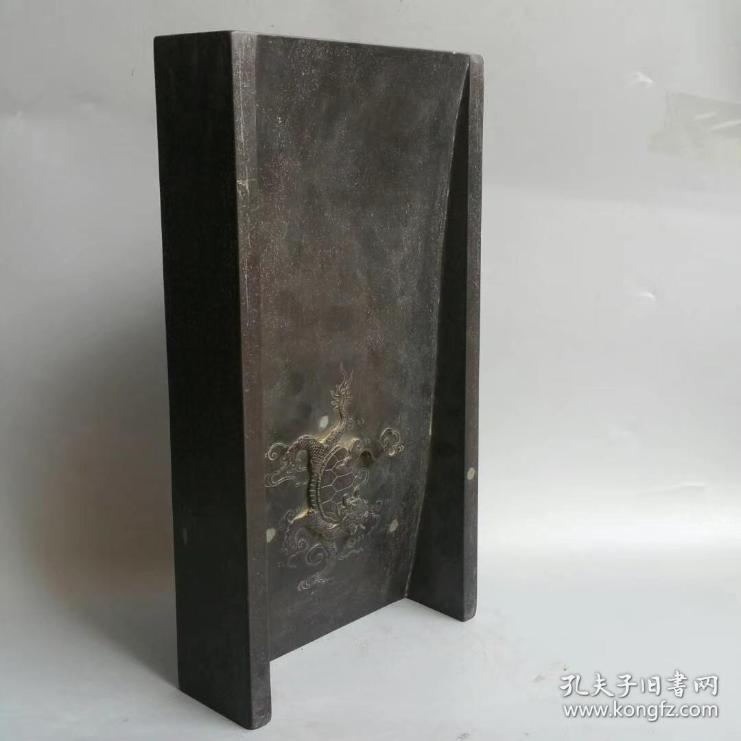 老,端溪,端砚,带十多个天然石眼,浮雕,云龙赐福,抄手砚,砚台,文房篆刻
