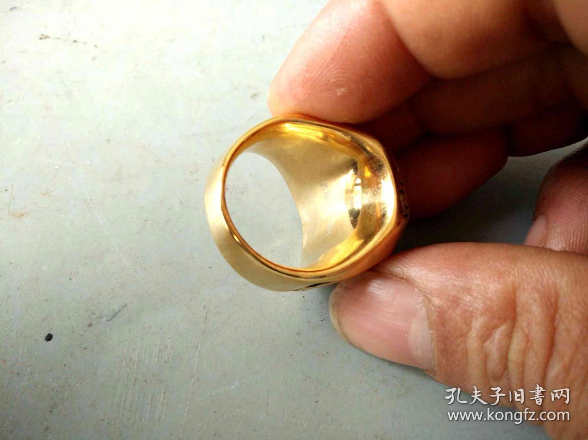 古董古玩金银珠宝,清代天然红宝石老凤翔18k戒指