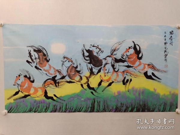 中国野风画派唯一传承人,画家野风佩云四尺整纸国画一幅,展览作品