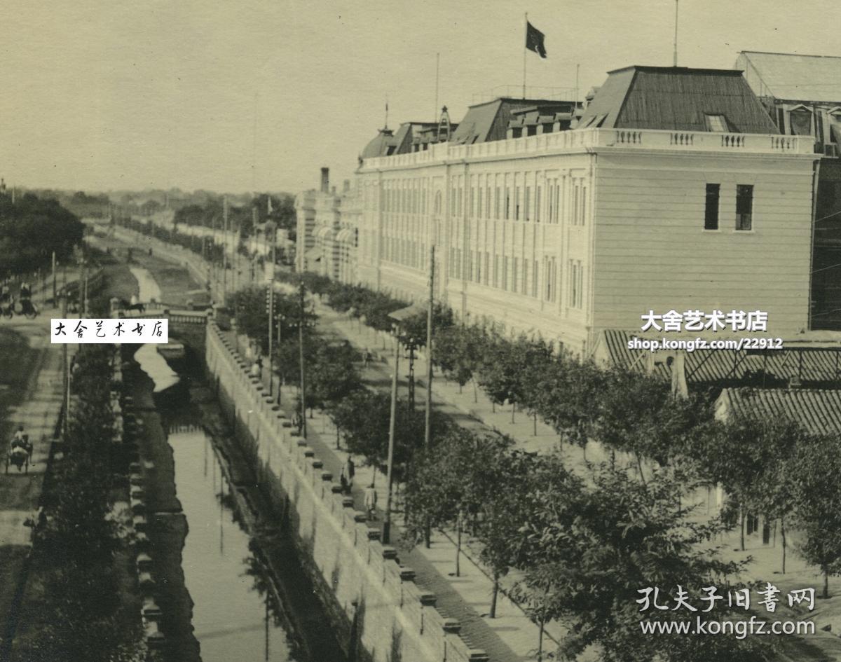 路南口路东的东交民巷御河桥路地貌,以及著名的六国饭店全景老照片