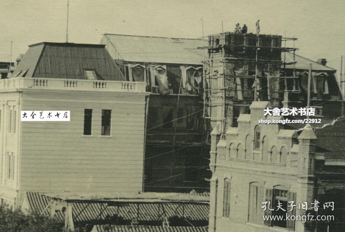路南口路东的东交民巷御河桥路地貌,以及著名的六国饭店全景老照片