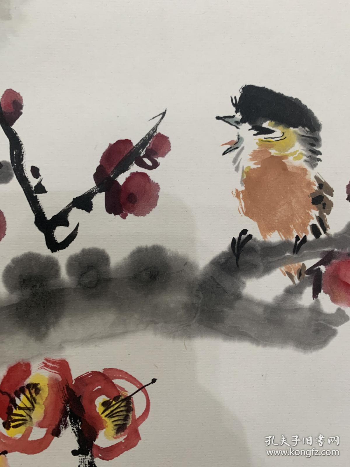 一九五四年从名画家江寒汀先生专攻花鸟画.