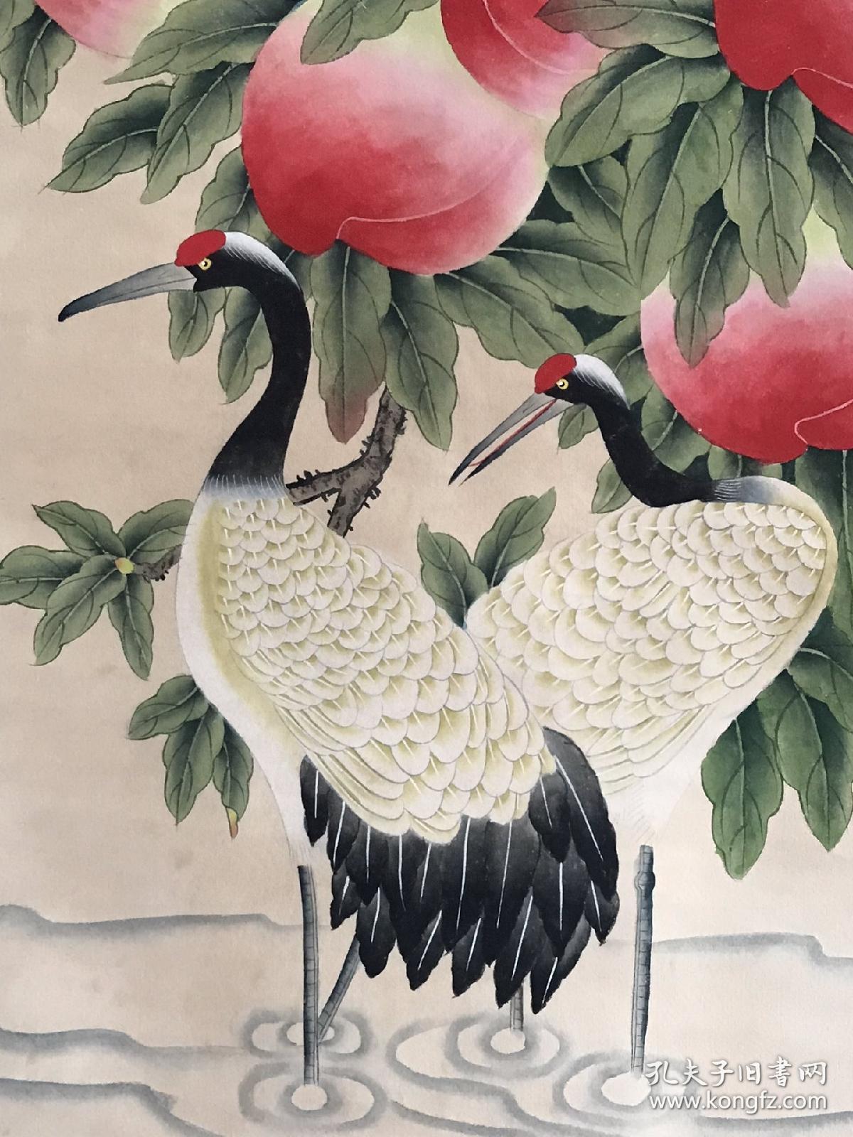 田世光手绘《鹤寿图》,乡下老画,买家自荐.