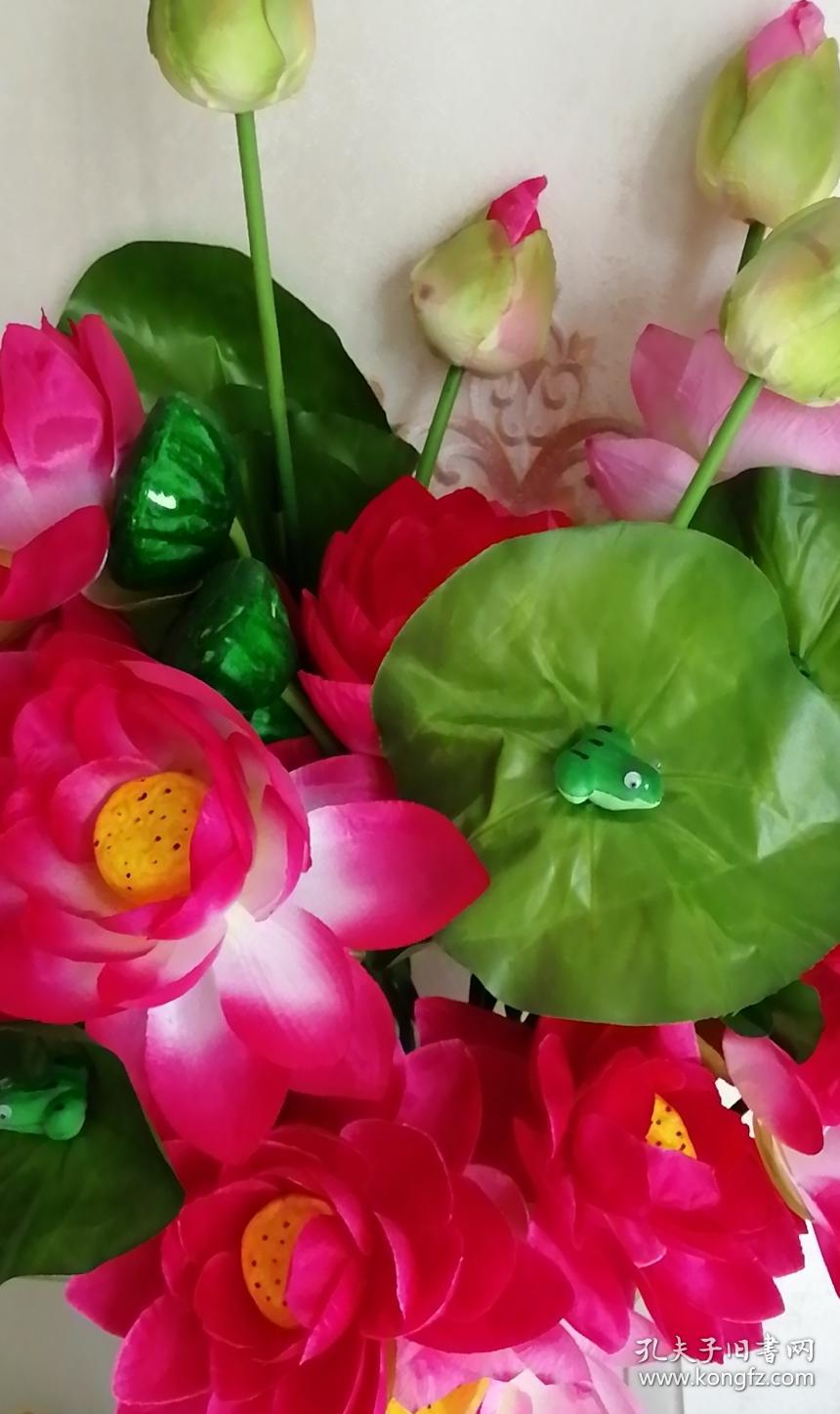 粉色单支仿真荷花莲花仿真花绢花假花摆件家居装饰花佛堂用品供佛花