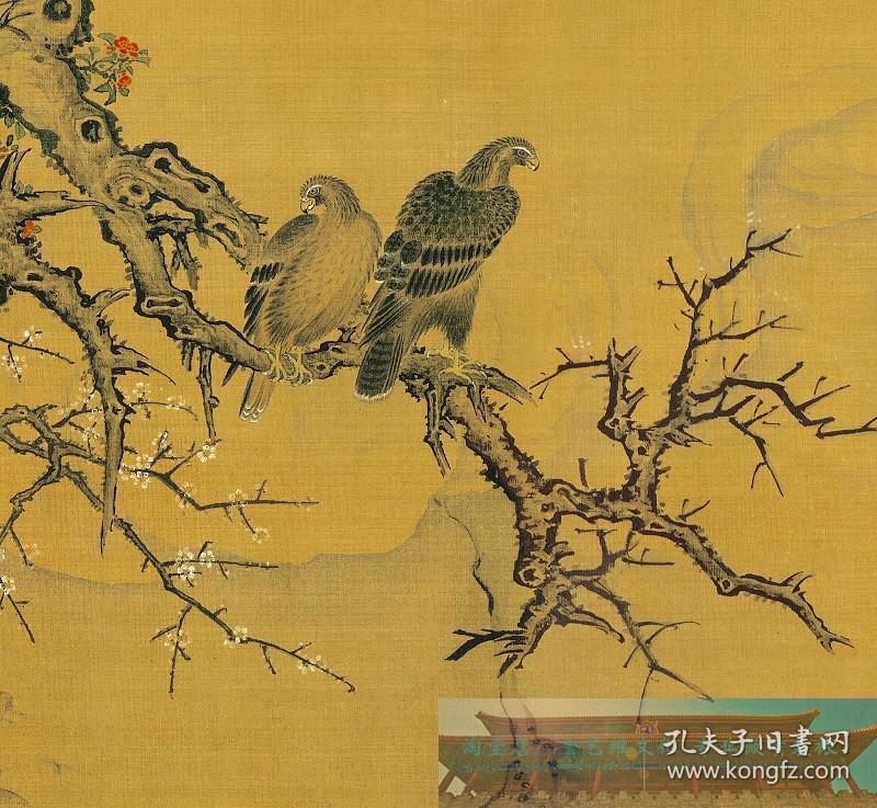 清 沈铨 百鸟朝凤图 宫廷画派工笔花鸟画长卷装饰画高清微喷复制