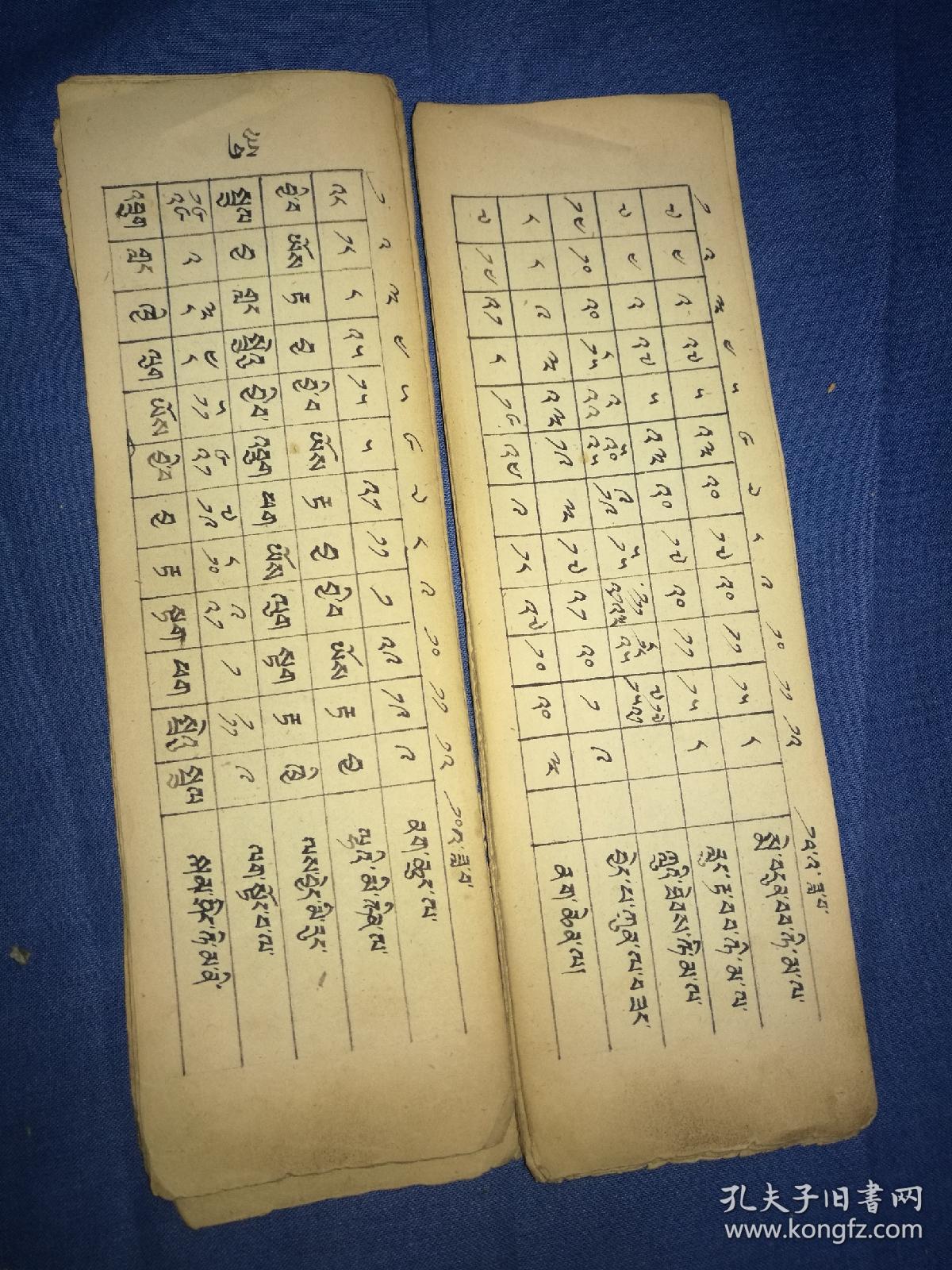手写藏文书籍文献,经折装一册全,十一折,内容完整,墨笔书写,文字不识