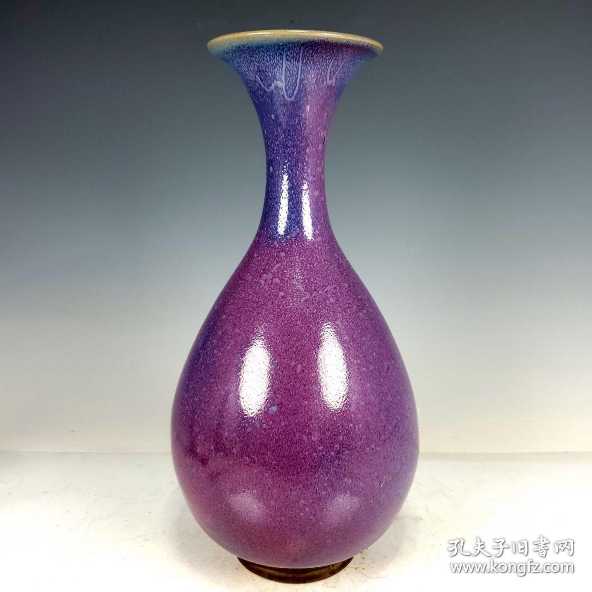 宋钧窑窑变玫瑰紫釉玉壶春瓶 尺寸高30.7cm宽14.2cm 394708521