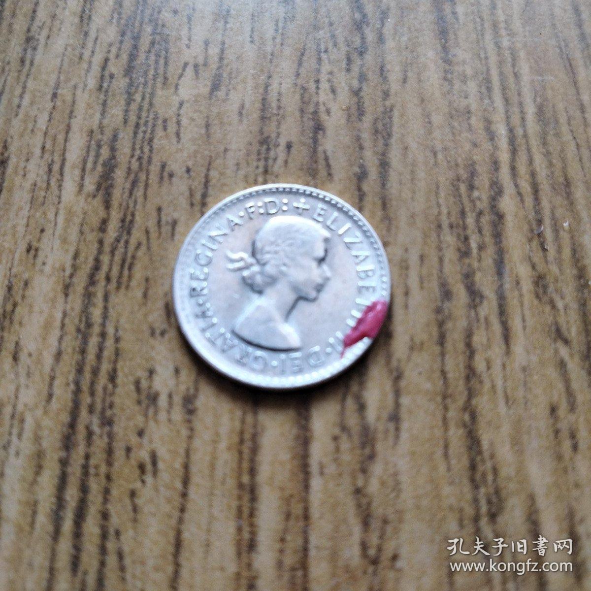 小银币 澳大利亚3便士 伊丽莎白二世头像 1961年——有红色笔痕 特价