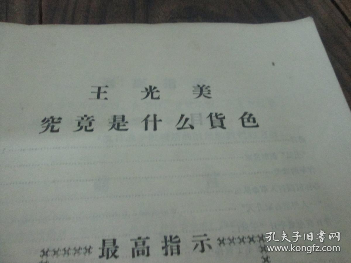 文革资料王光美究景是什么货色辽宁省揭批四人帮毛远新及其党羽亲信