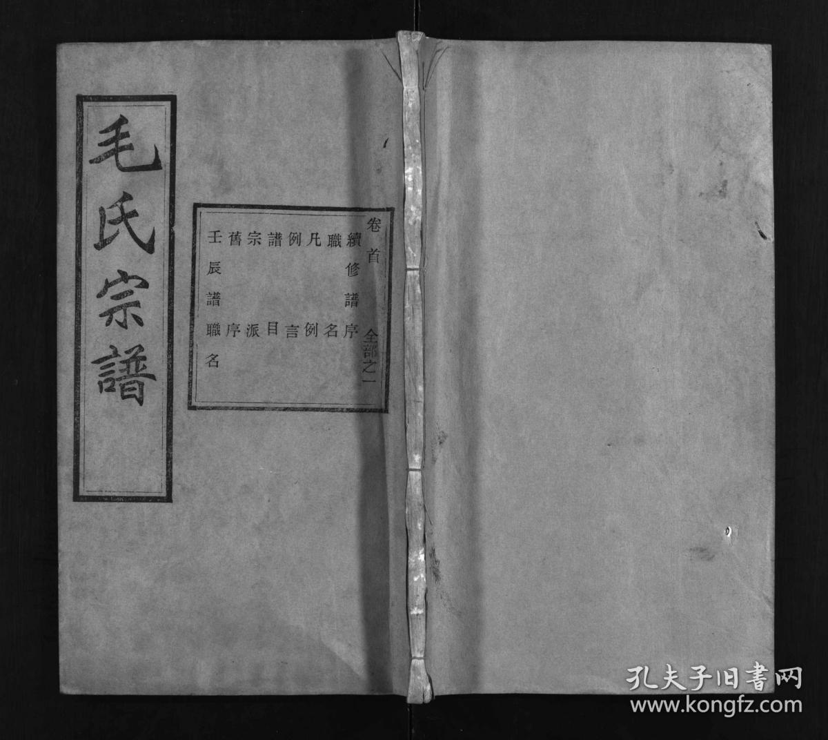 毛氏宗谱 [14卷]复印件