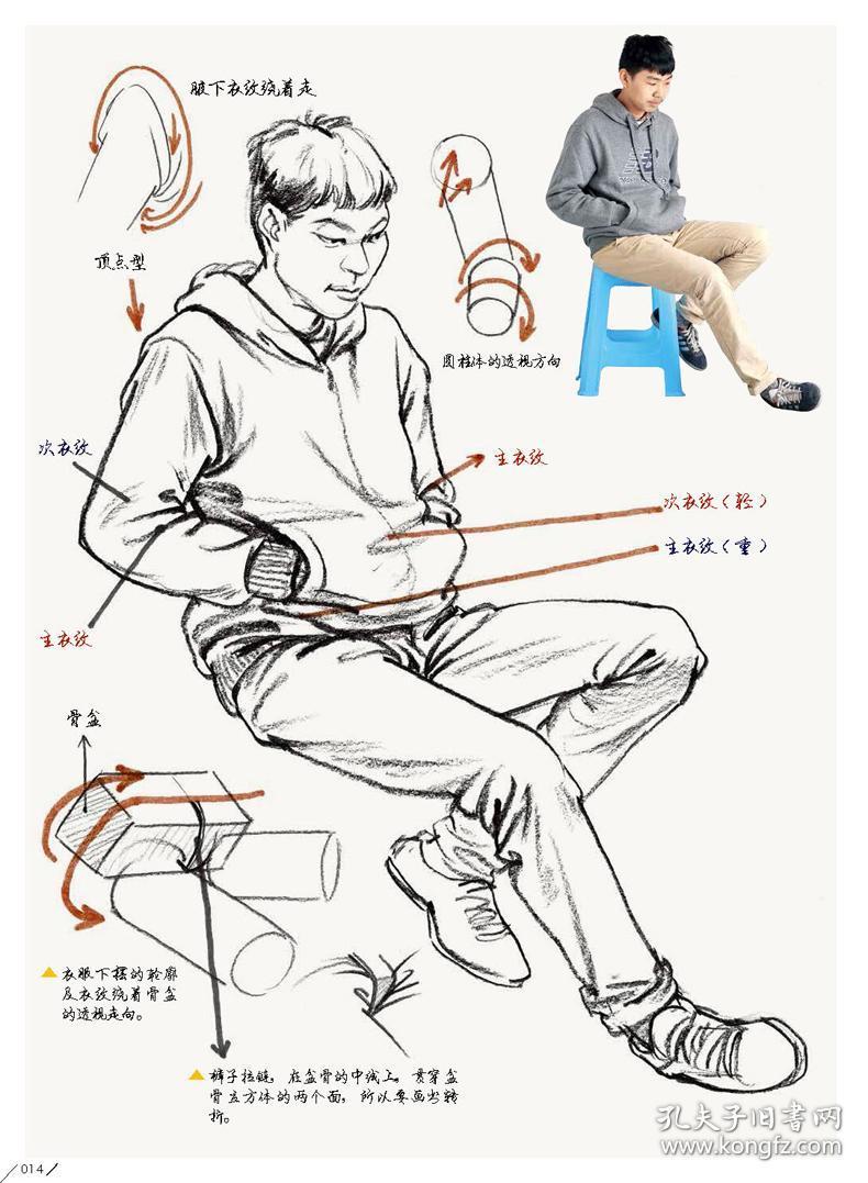 基础知识线性线面构图动态局部整体 站坐蹲三姿 越画越出彩速写美术