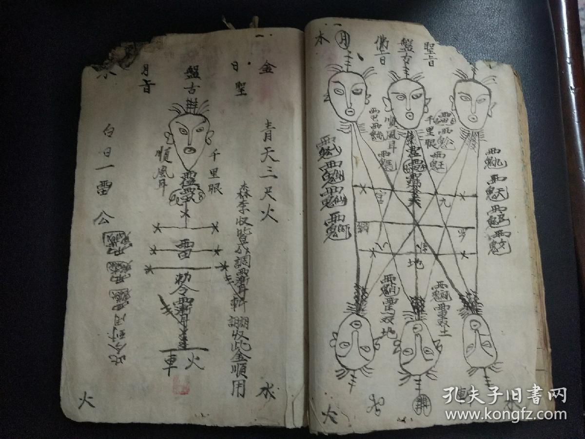 b2833鲁班退煞符秘盘古千里眼顺风耳问事坛图收惊召高山庙腾蛇二将